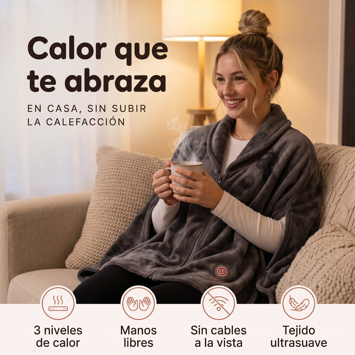 Poncho calefactable Calora: calor que te abraza, en casa, sin subir la calefacción